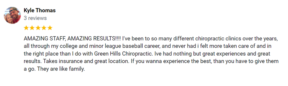 Chiropractic Nashville TN Testimonial